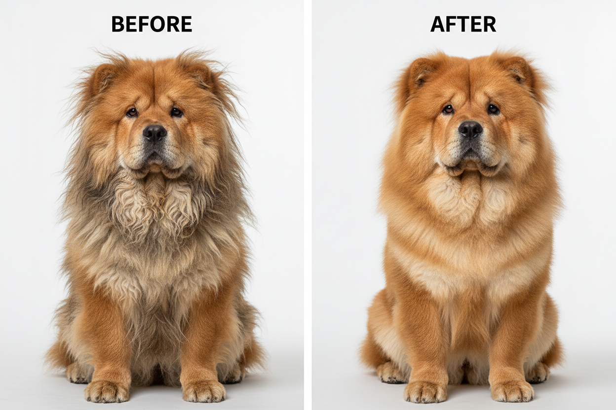 Chow Chow Before and After